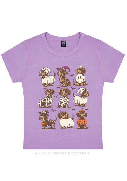 Halloween Dachshund Y2K Baby Tee Cherrykitten