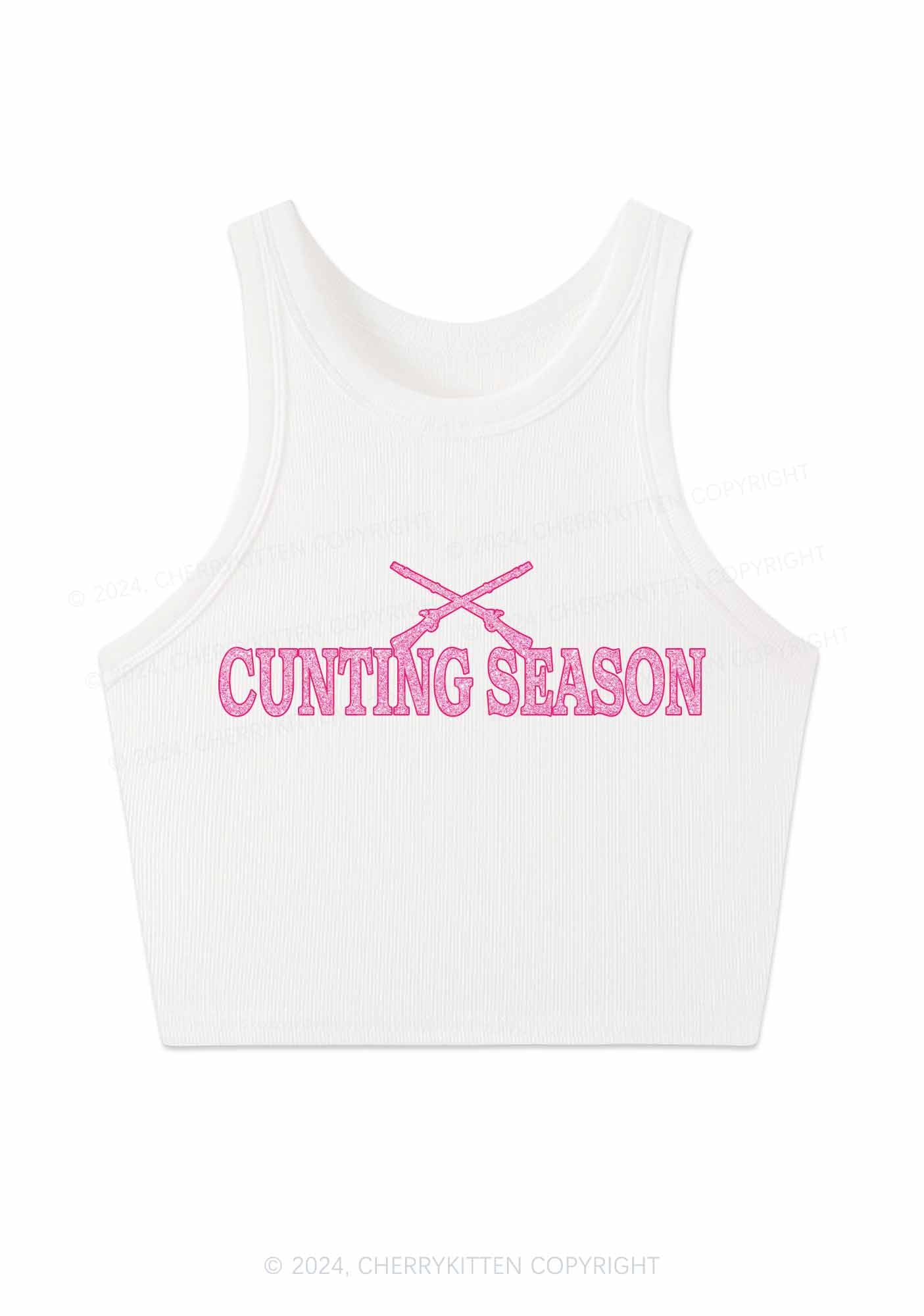 Pink Cxxting Season Y2K Crop Tank Top Cherrykitten