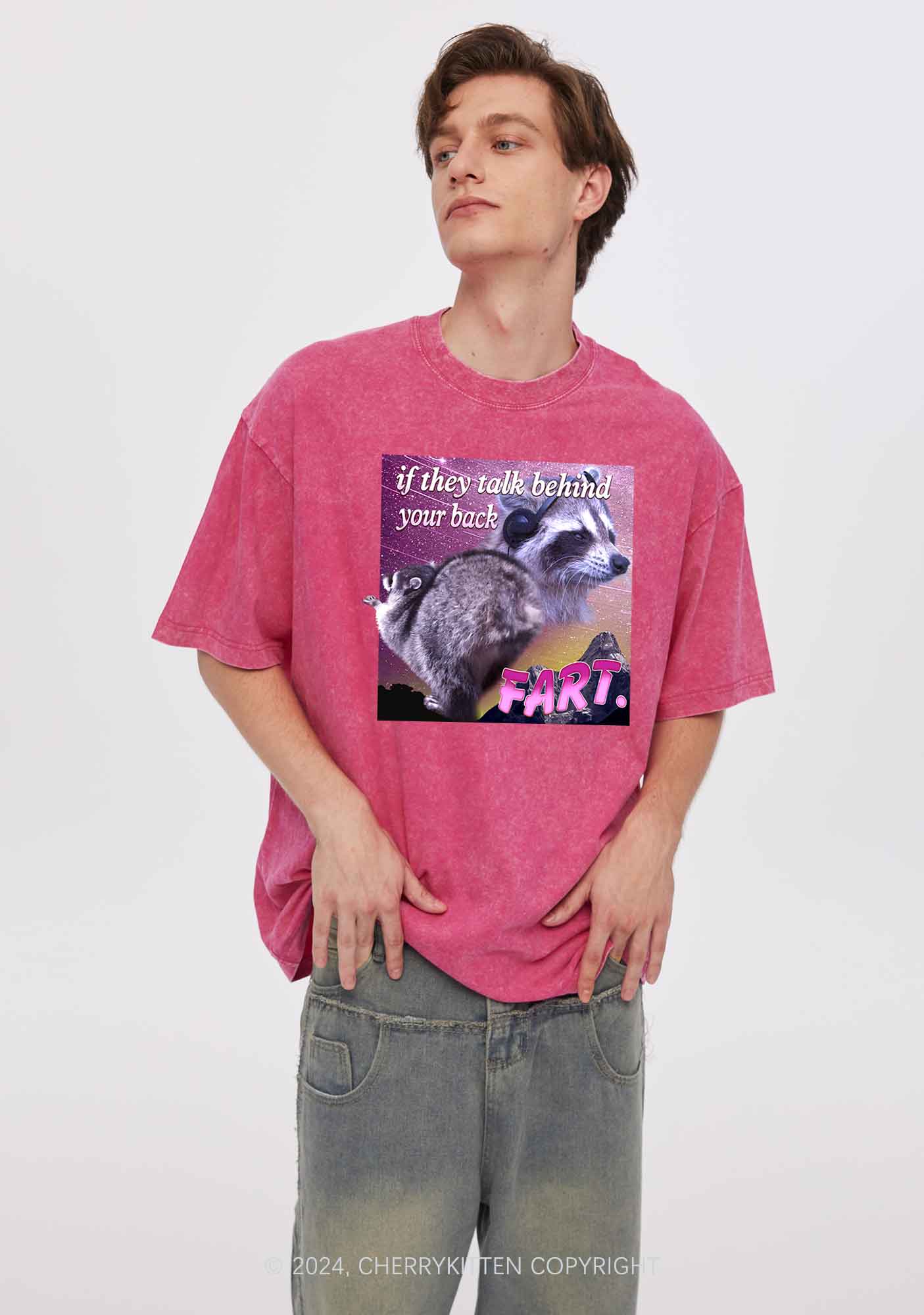 Talk Behind Your Back Fart Y2K Washed Tee Cherrykitten