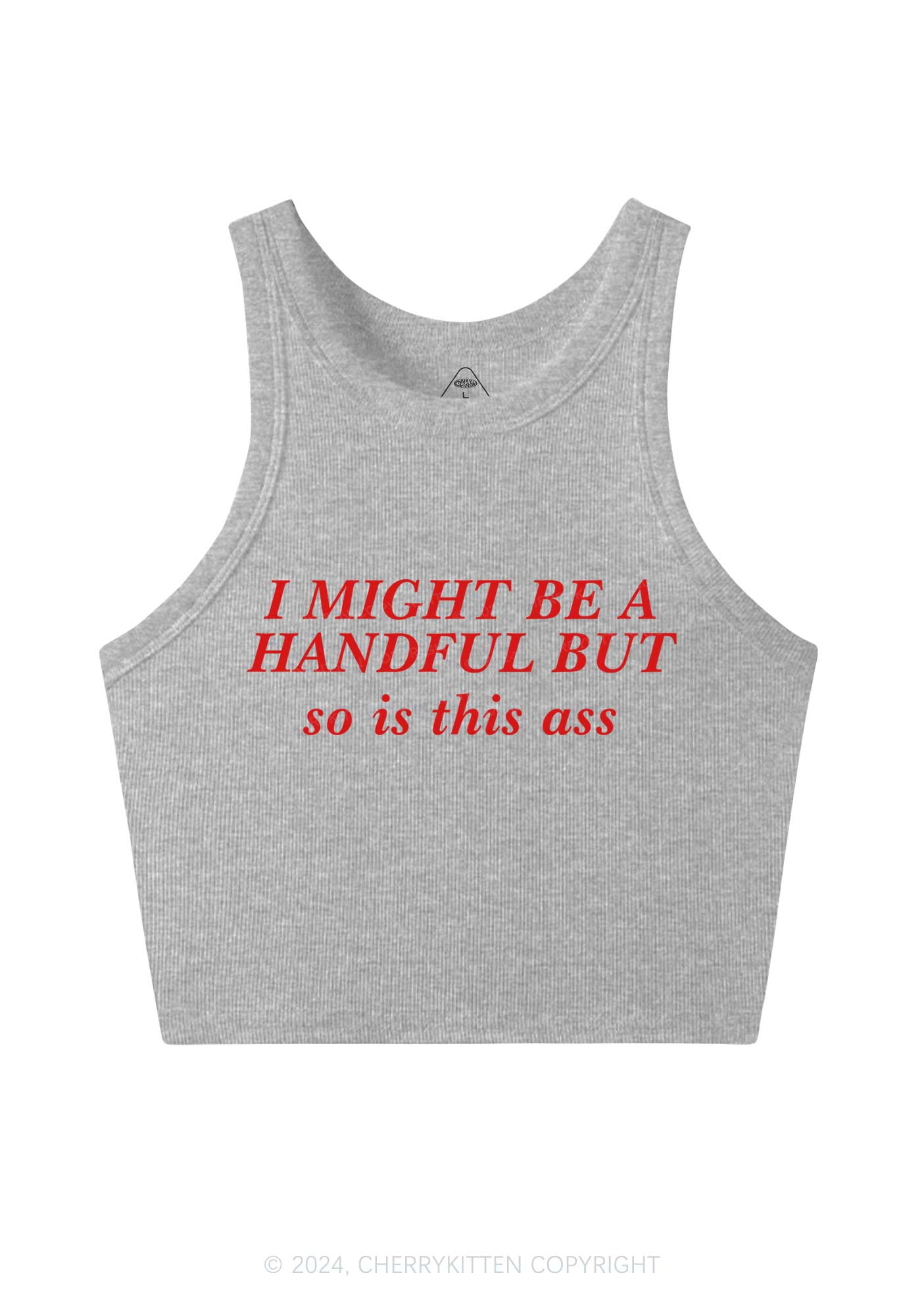 I Might Be Handful Y2K Crop Tank Top Cherrykitten