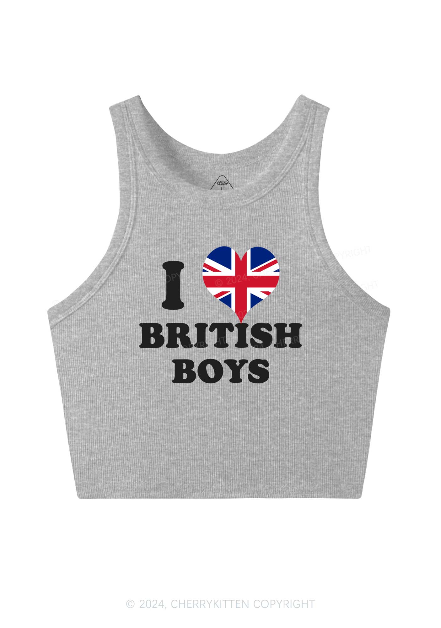 I Love Boys Custom Photo Y2K Crop Tank Top Cherrykitten