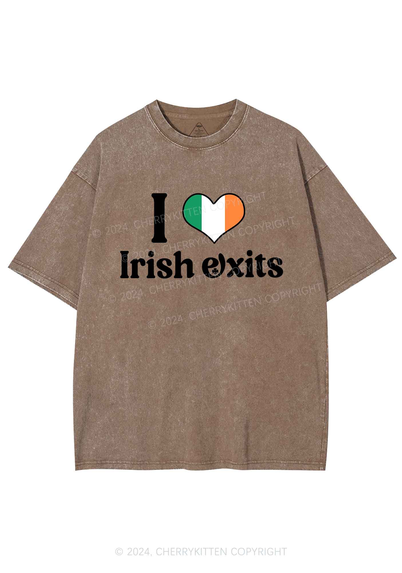 I Love Irish Exits St Patricks Y2K Washed Tee Cherrykitten