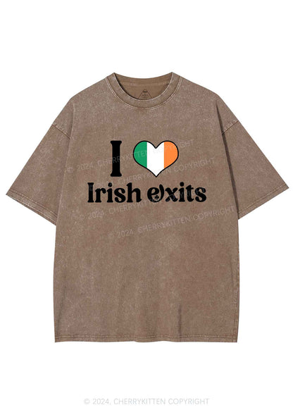 I Love Irish Exits St Patricks Y2K Washed Tee Cherrykitten