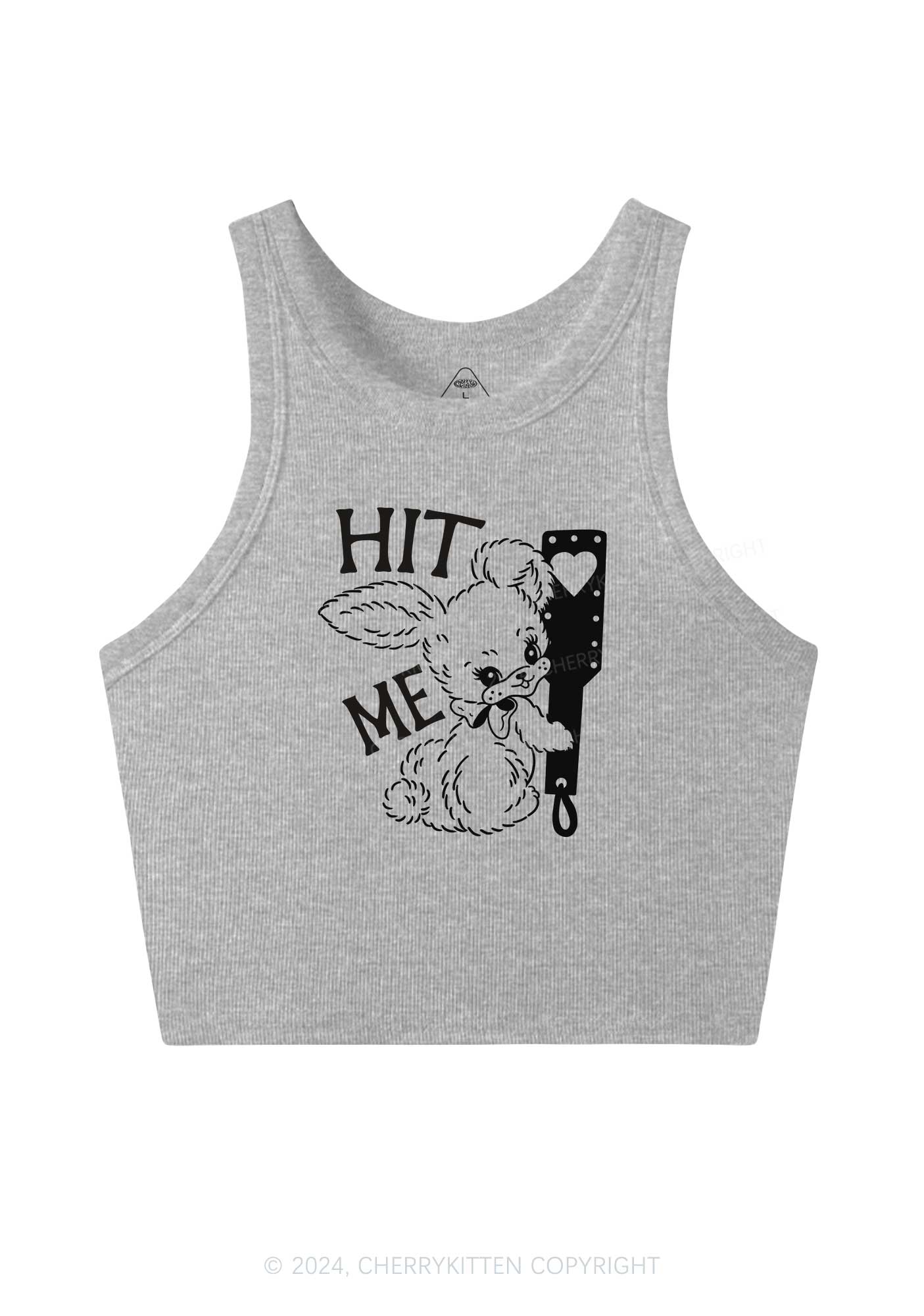 Hit Me Bunny Y2K Crop Tank Top Cherrykitten