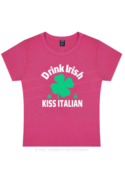 Drink Irish Kiss Italian St Patricks Y2K Baby Tee Cherrykitten