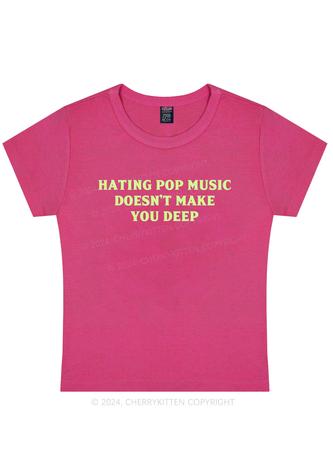 Hating Pop Music Y2K Baby Tee Cherrykitten