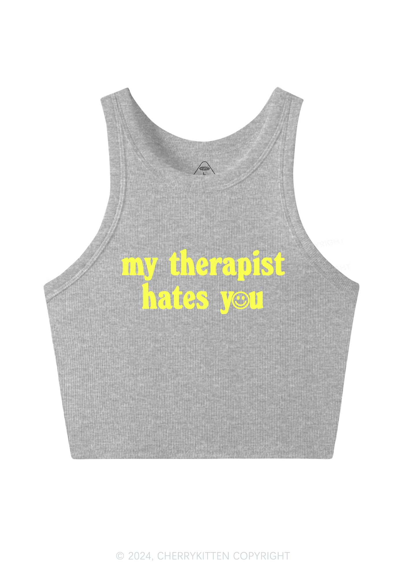 My Therapist Hates You Halo Y2K Crop Tank Top Cherrykitten