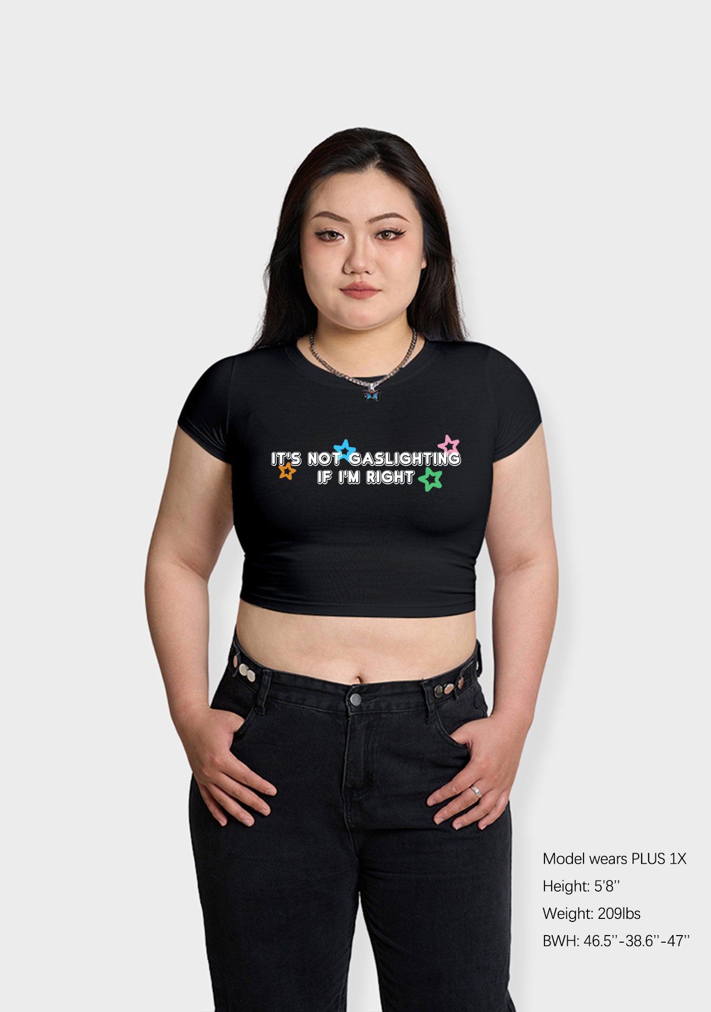 Curvy It's Not Gaslighting If I'm Right Baby Tee