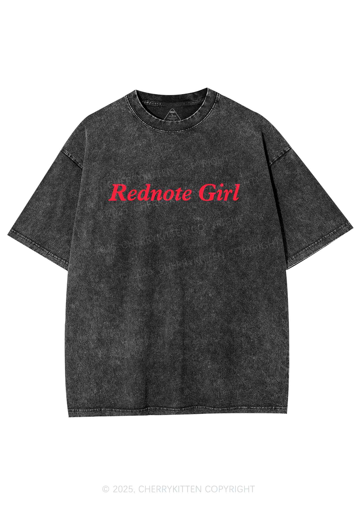 Rednote Girl Y2K Washed Tee Cherrykitten