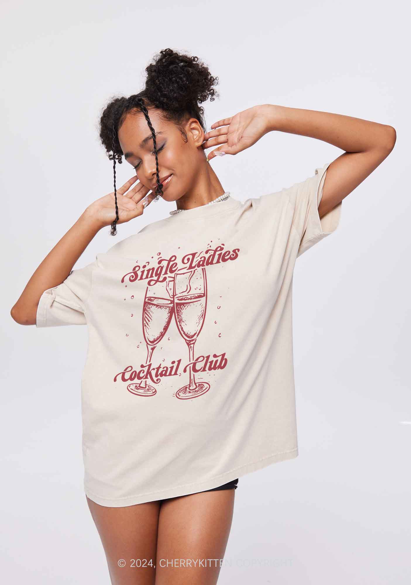 Single Ladies Y2K Valentine's Day Washed Tee Cherrykitten