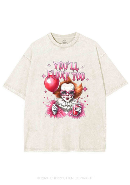 Halloween You Will Float Too Y2K Washed Tee Cherrykitten