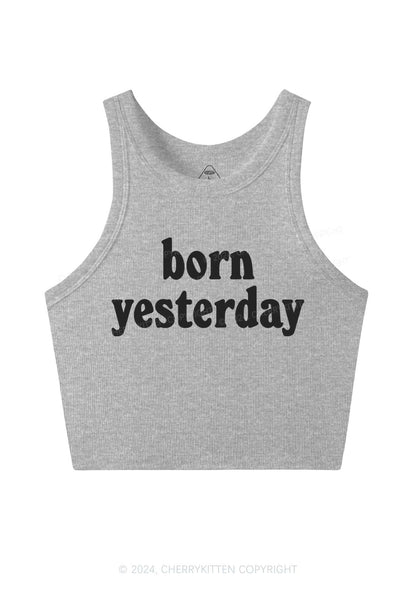 Born Yesterday Y2K Crop Tank Top Cherrykitten