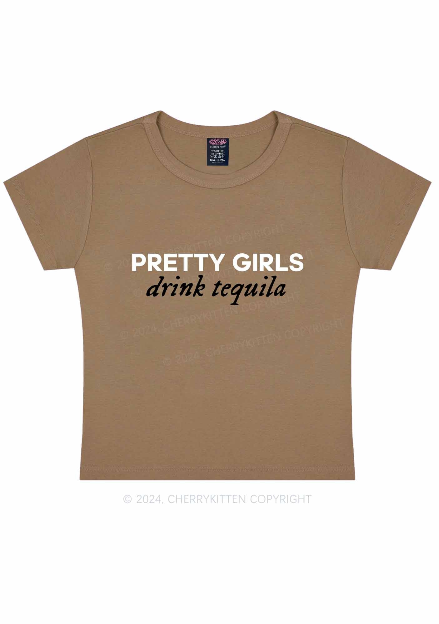 Pretty Girls Drink Tequila Y2K Baby Tee Cherrykitten