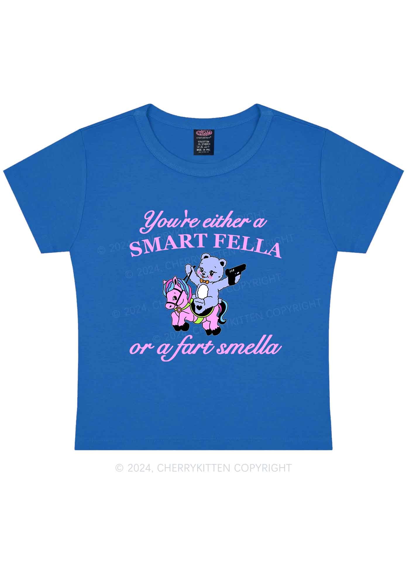 Smart Fella Y2K Baby Tee Cherrykitten