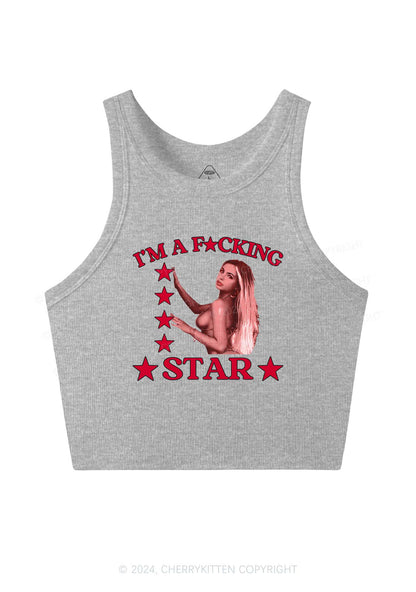 Custom Portrait Fxxking Star Y2K Crop Tank Top Cherrykitten