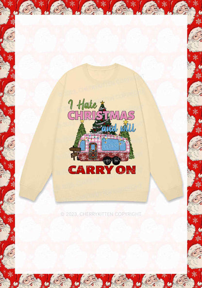 I Hate Christmas And Will Carry On Y2K Sweatshirt Cherrykitten