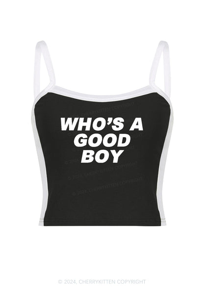 Who's A Good Boy Y2K Color Block Crop Cami Top Cherrykitten