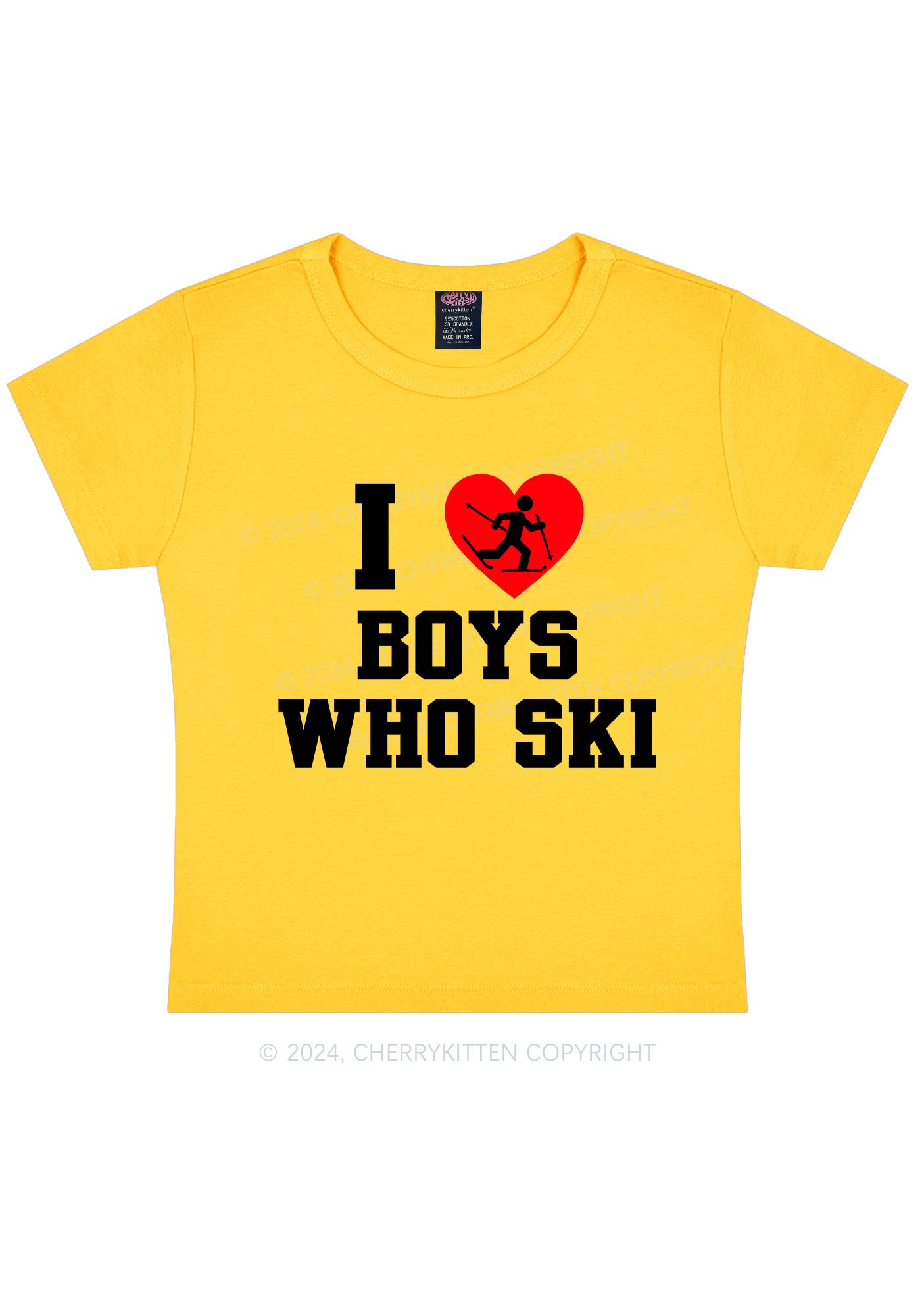 I Love Ski Boys Y2K Baby Tee Cherrykitten