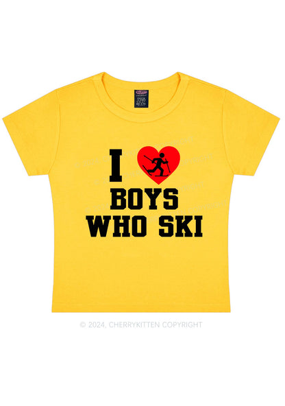 I Love Ski Boys Y2K Baby Tee Cherrykitten