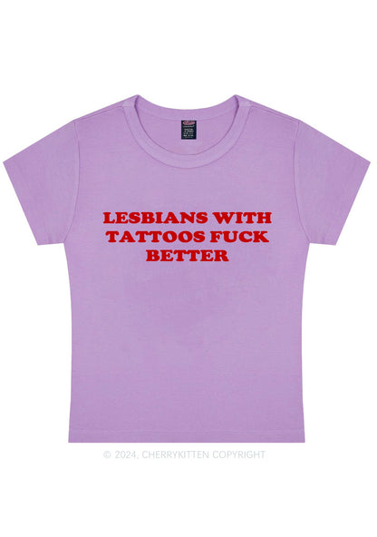 Lesbians With Tattoos Y2K Baby Tee Cherrykitten