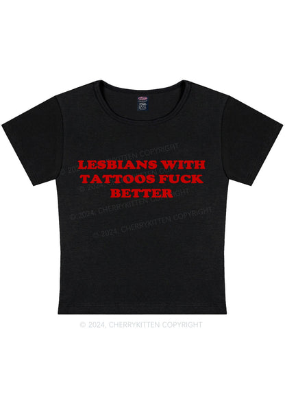 Lesbians With Tattoos Y2K Baby Tee Cherrykitten