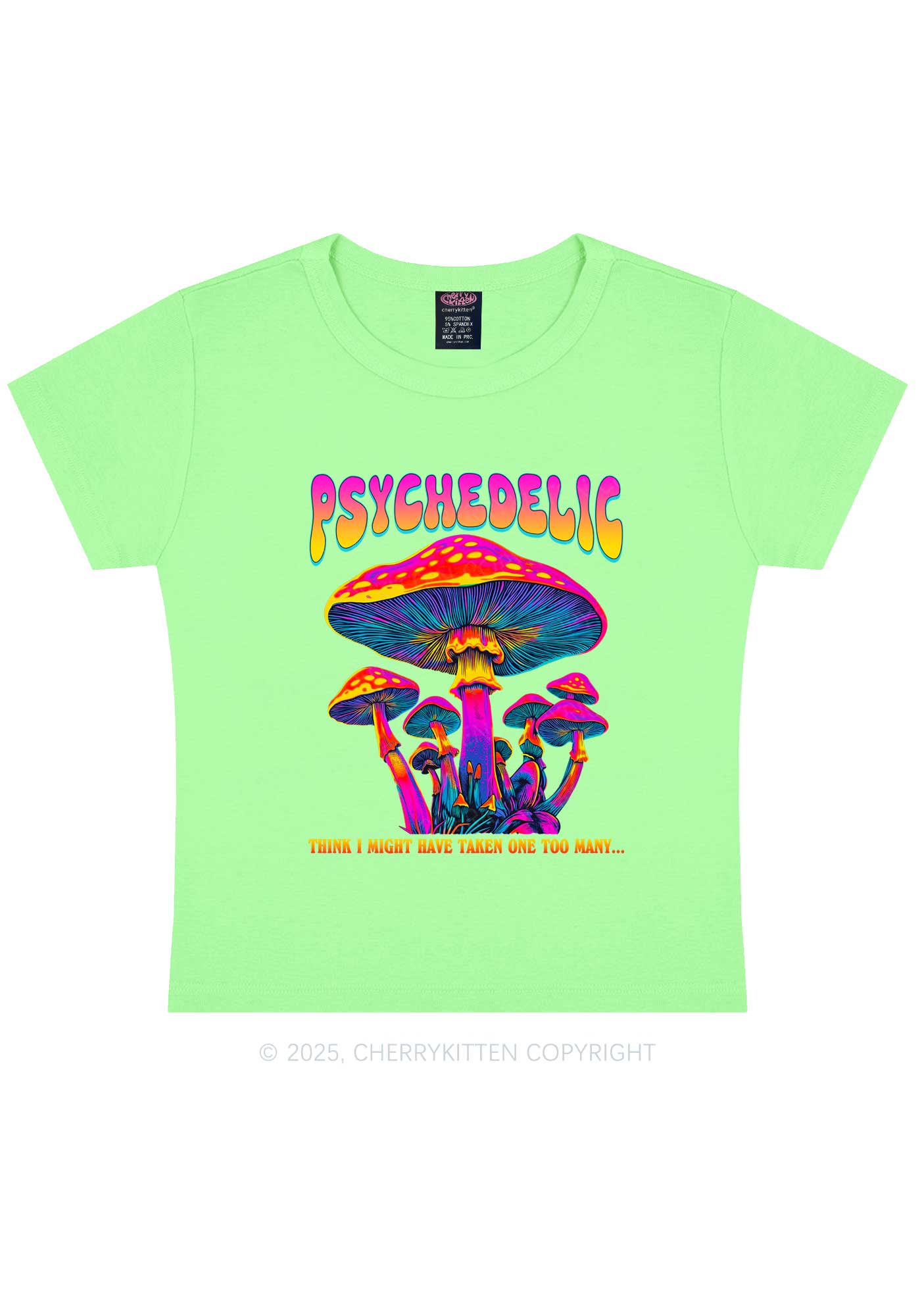 Psychedelic Mushroom Y2K Baby Tee Cherrykitten