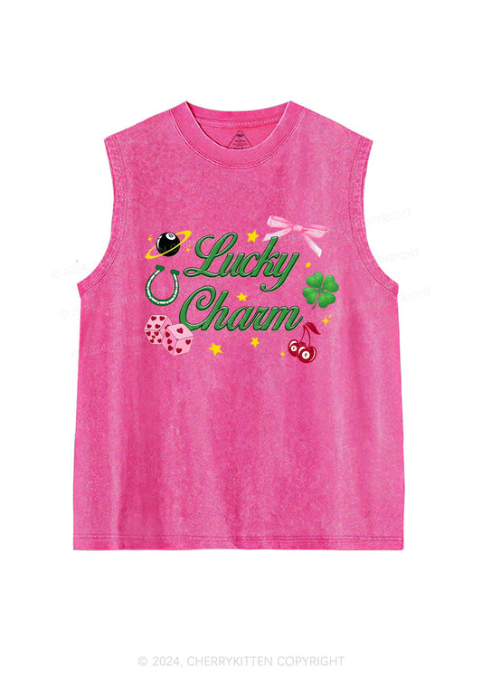 Lucky Charm St Patricks Y2K Washed Tank Cherrykitten