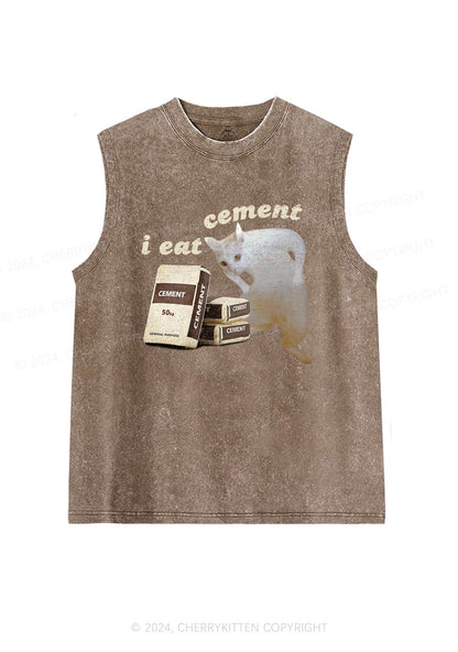 I Eat Cement Y2K Washed Tank Cherrykitten