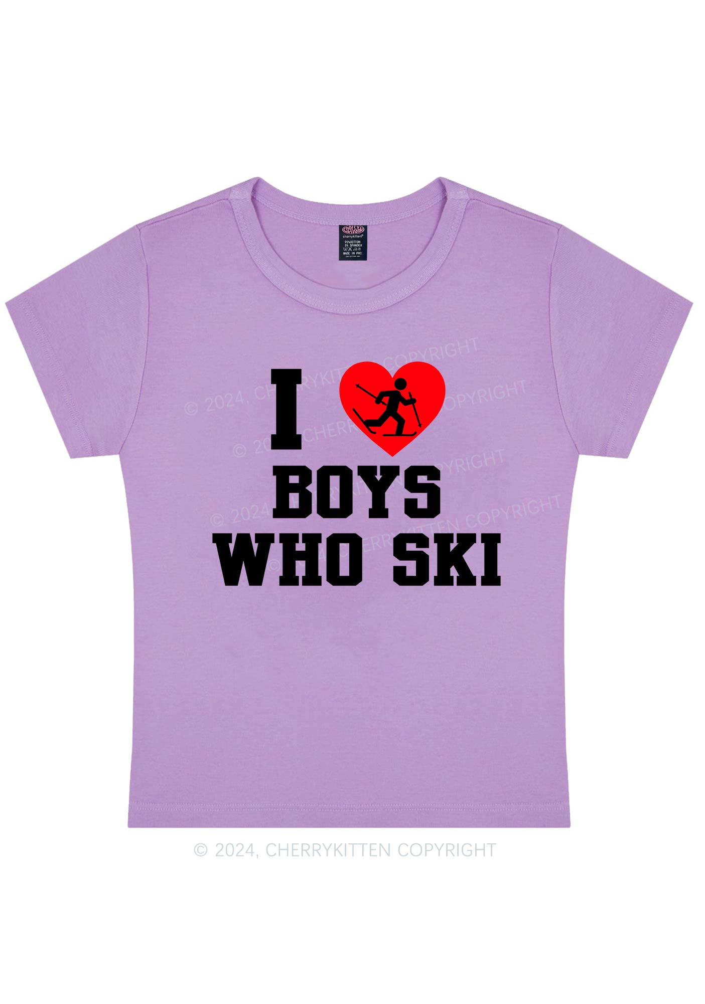 I Love Ski Boys Y2K Baby Tee Cherrykitten