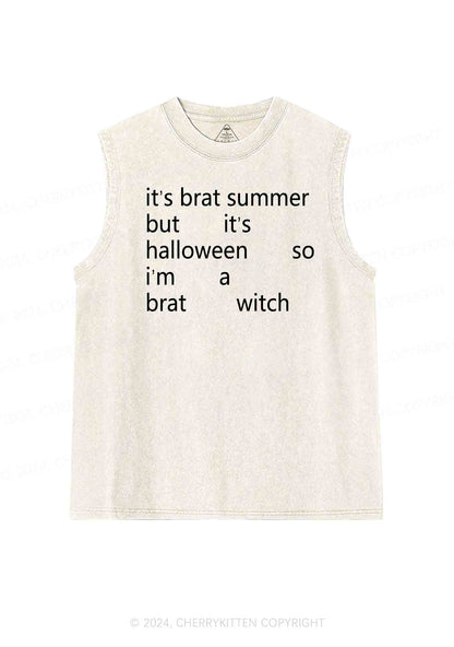 Halloween Brat Witch Y2K Washed Tank Cherrykitten