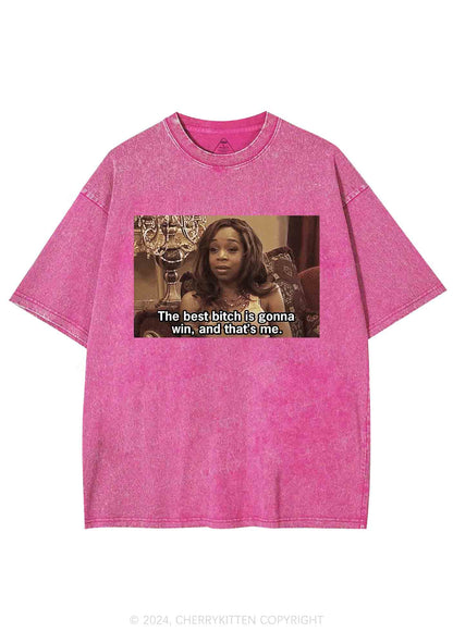 Best Bxxch Gonna Win Y2K Washed Tee Cherrykitten