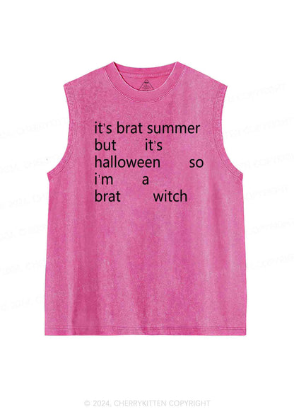 Halloween Brat Witch Y2K Washed Tank Cherrykitten