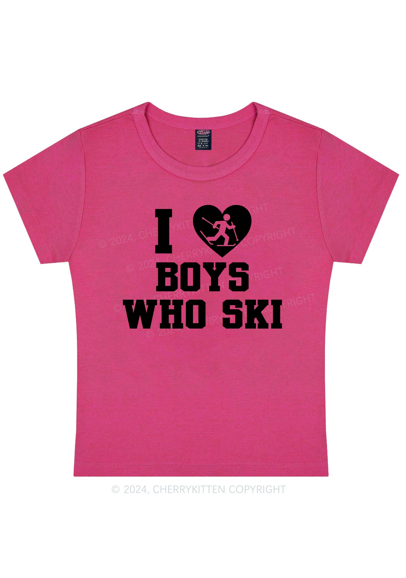 I Love Ski Boys Y2K Baby Tee Cherrykitten