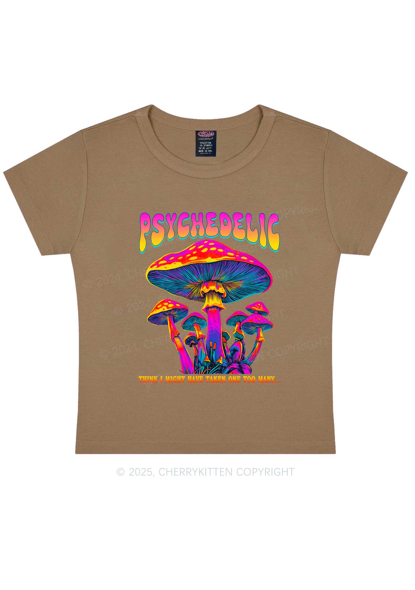 Psychedelic Mushroom Y2K Baby Tee Cherrykitten