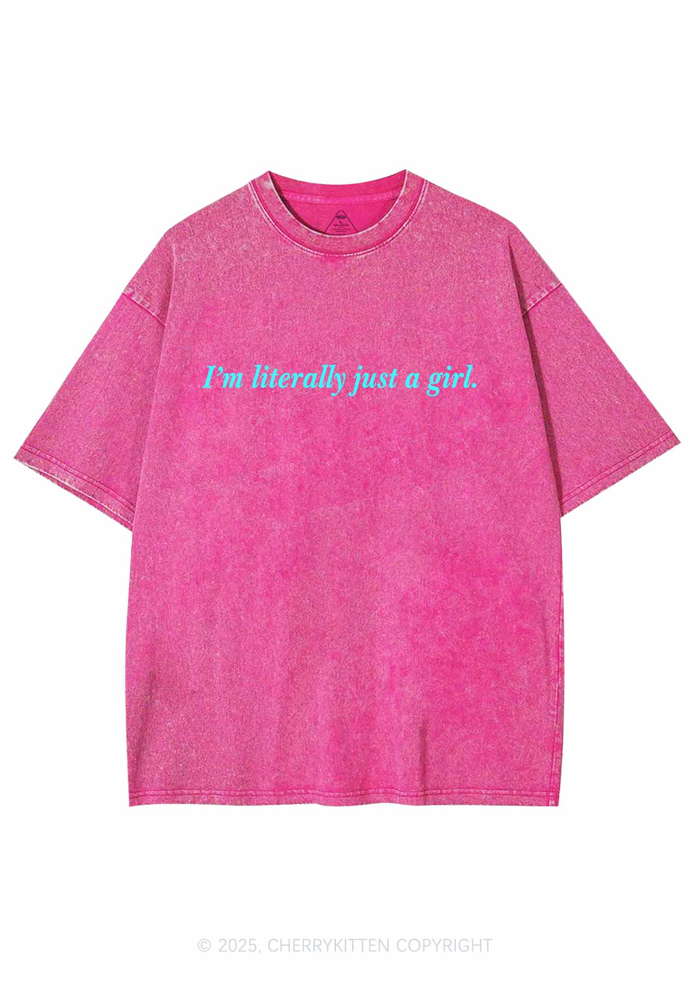 Literally Just A Girl Y2K Washed Tee Cherrykitten