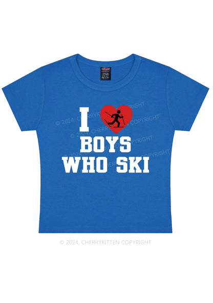 I Love Ski Boys Y2K Baby Tee Cherrykitten