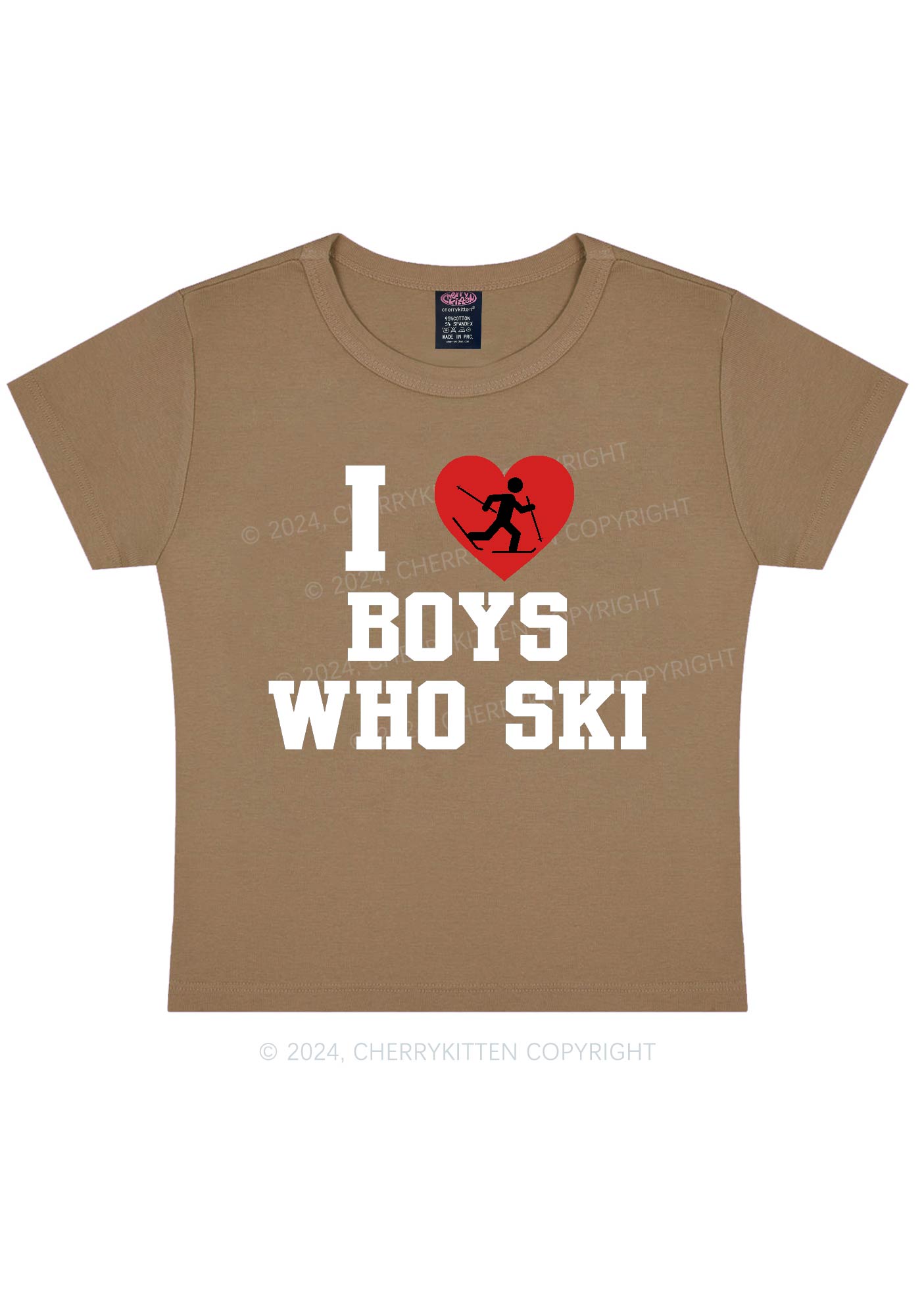 I Love Ski Boys Y2K Baby Tee Cherrykitten