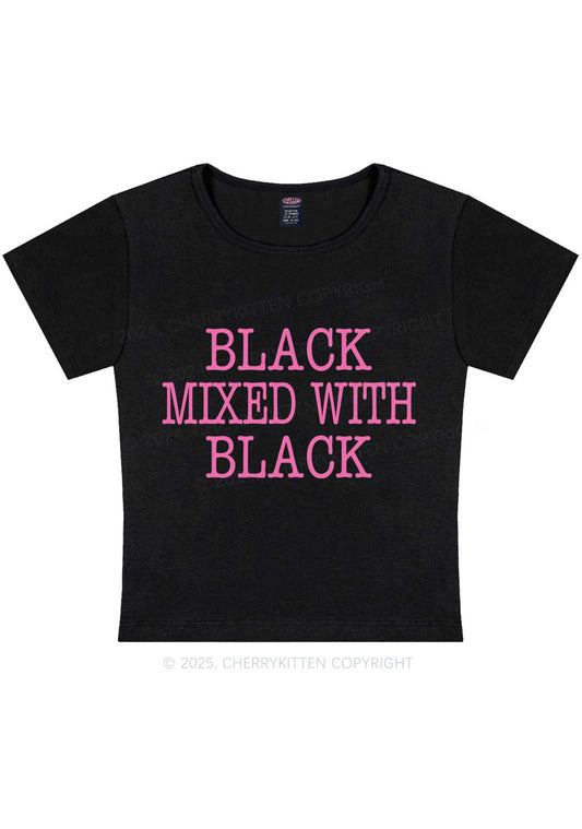 Black Mixed With Black Y2K Baby Tee Cherrykitten