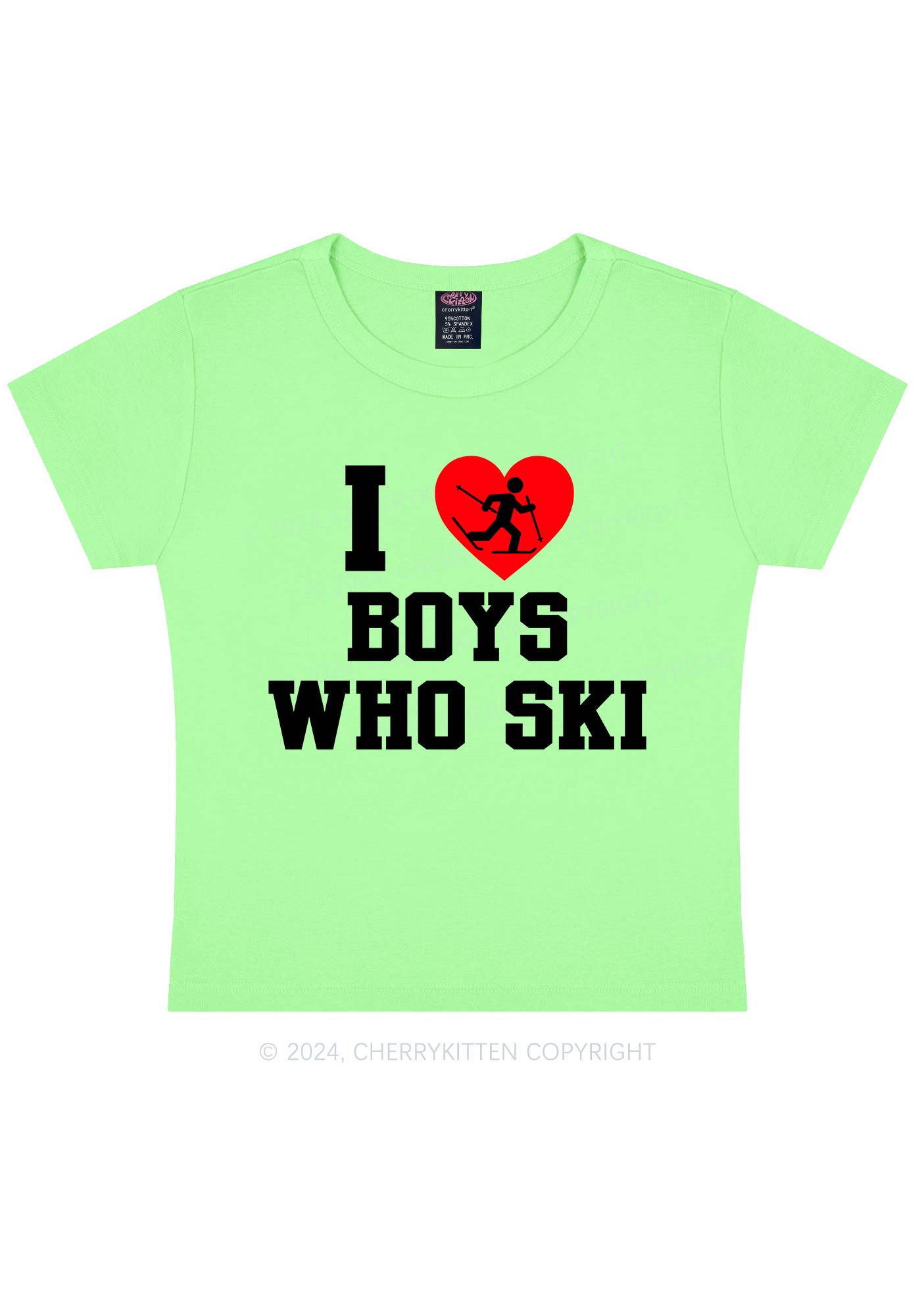 I Love Ski Boys Y2K Baby Tee Cherrykitten