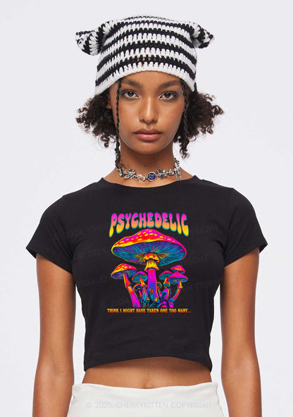 Psychedelic Mushroom Y2K Baby Tee Cherrykitten