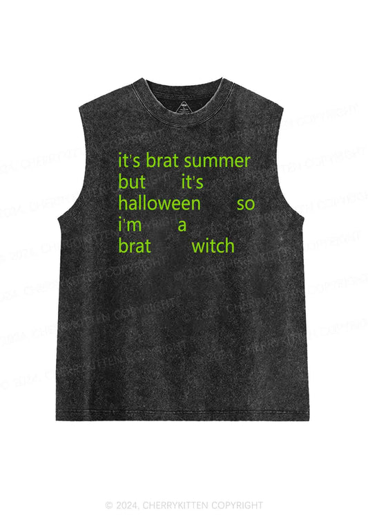 Halloween Brat Witch Y2K Washed Tank Cherrykitten