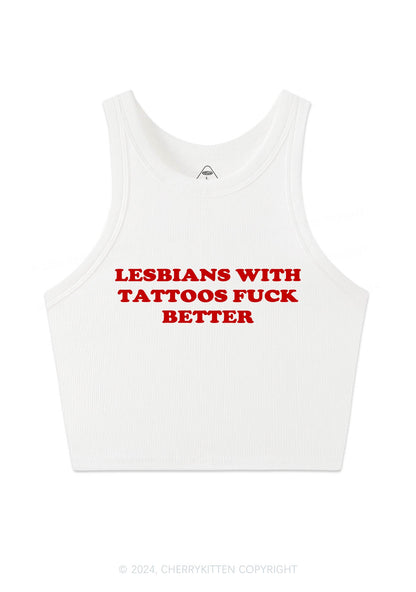 Lesbians With Tattoos Y2K Crop Tank Top Cherrykitten