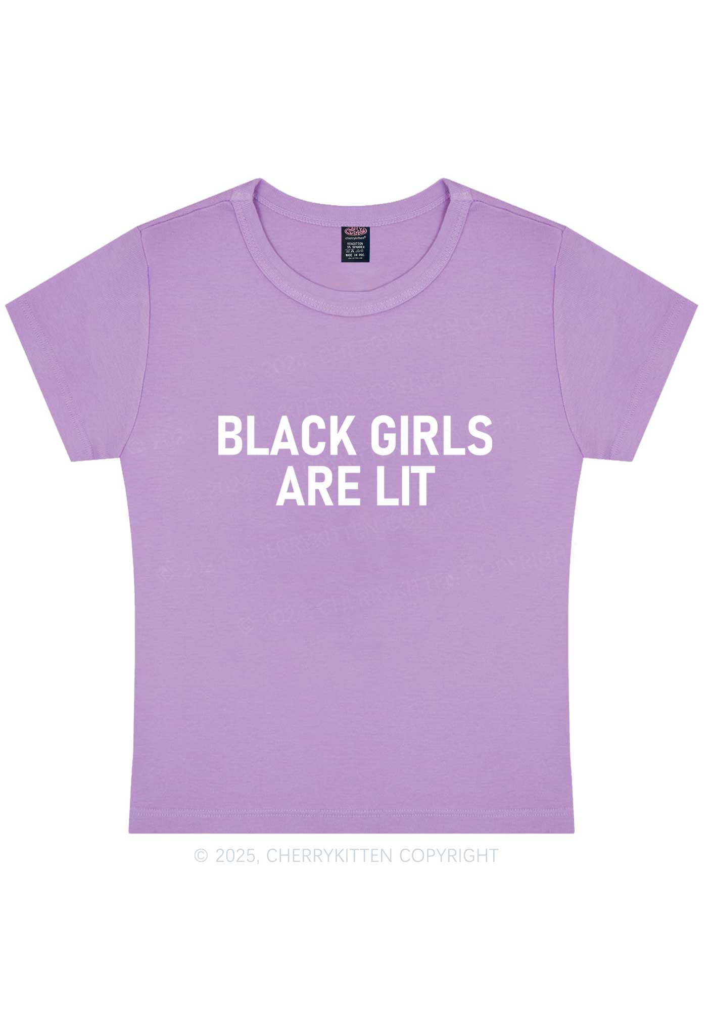 Black Girls Are Lit Y2K Baby Tee Cherrykitten