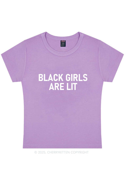 Black Girls Are Lit Y2K Baby Tee Cherrykitten