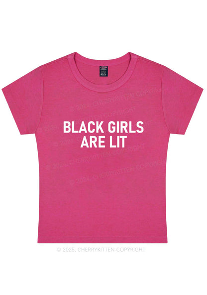 Black Girls Are Lit Y2K Baby Tee Cherrykitten