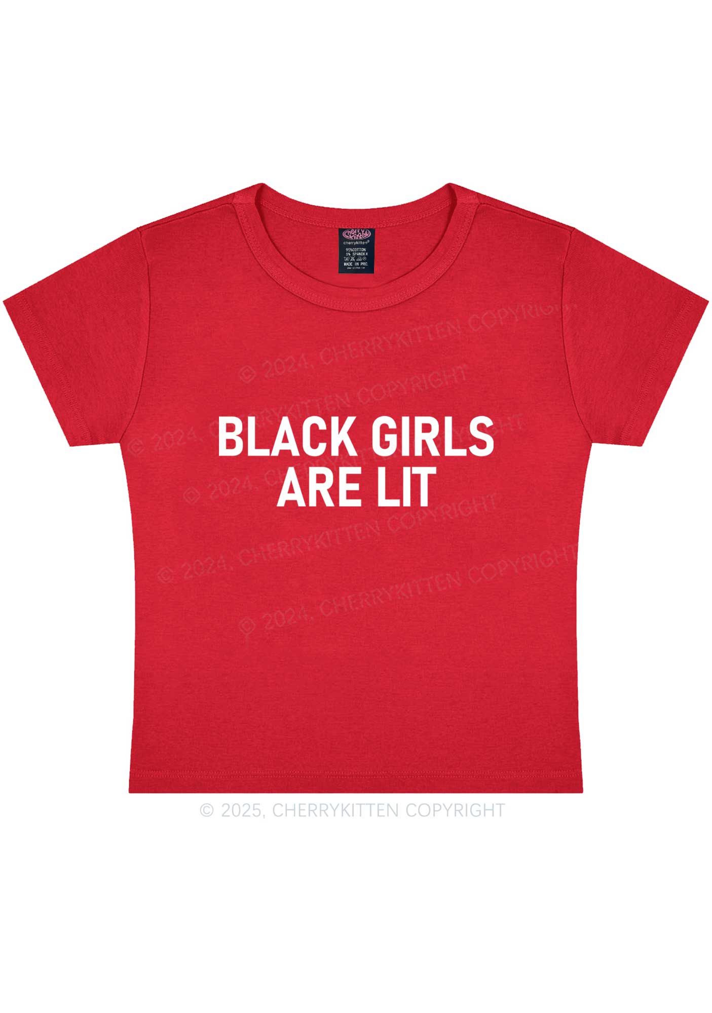 Black Girls Are Lit Y2K Baby Tee Cherrykitten