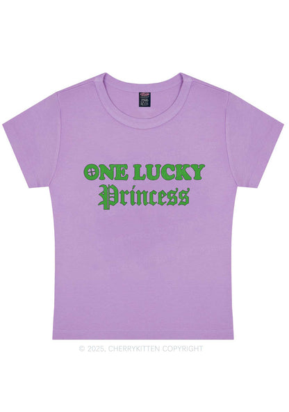 One Lucky Princess St Patricks Y2K Baby Tee Cherrykitten