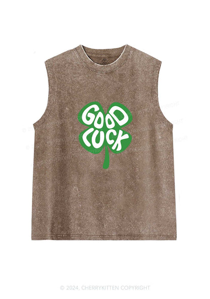 Good Luck St Patricks Y2K Washed Tank Cherrykitten