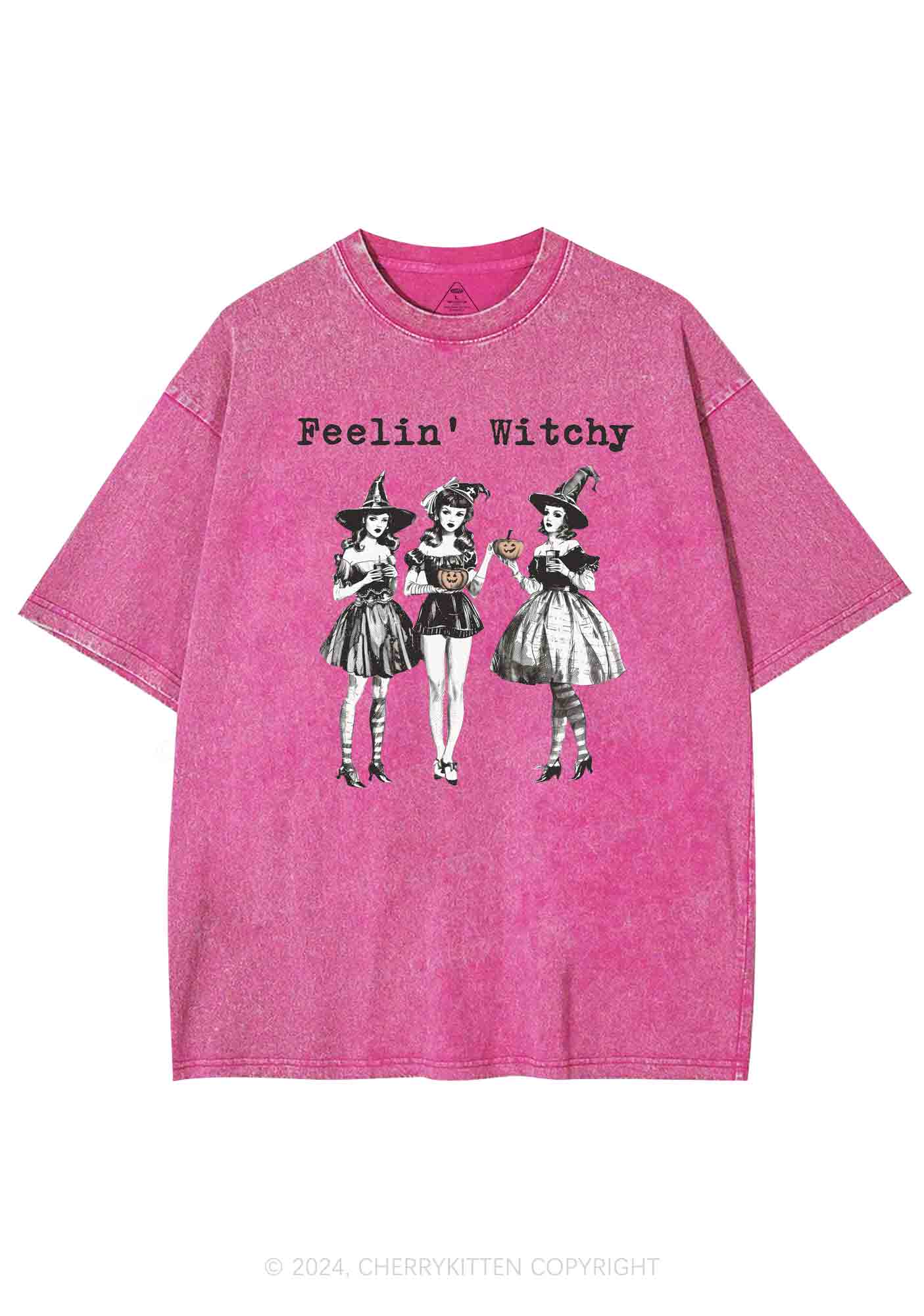 Halloween Feelin' Witchy Y2K Washed Tee Cherrykitten