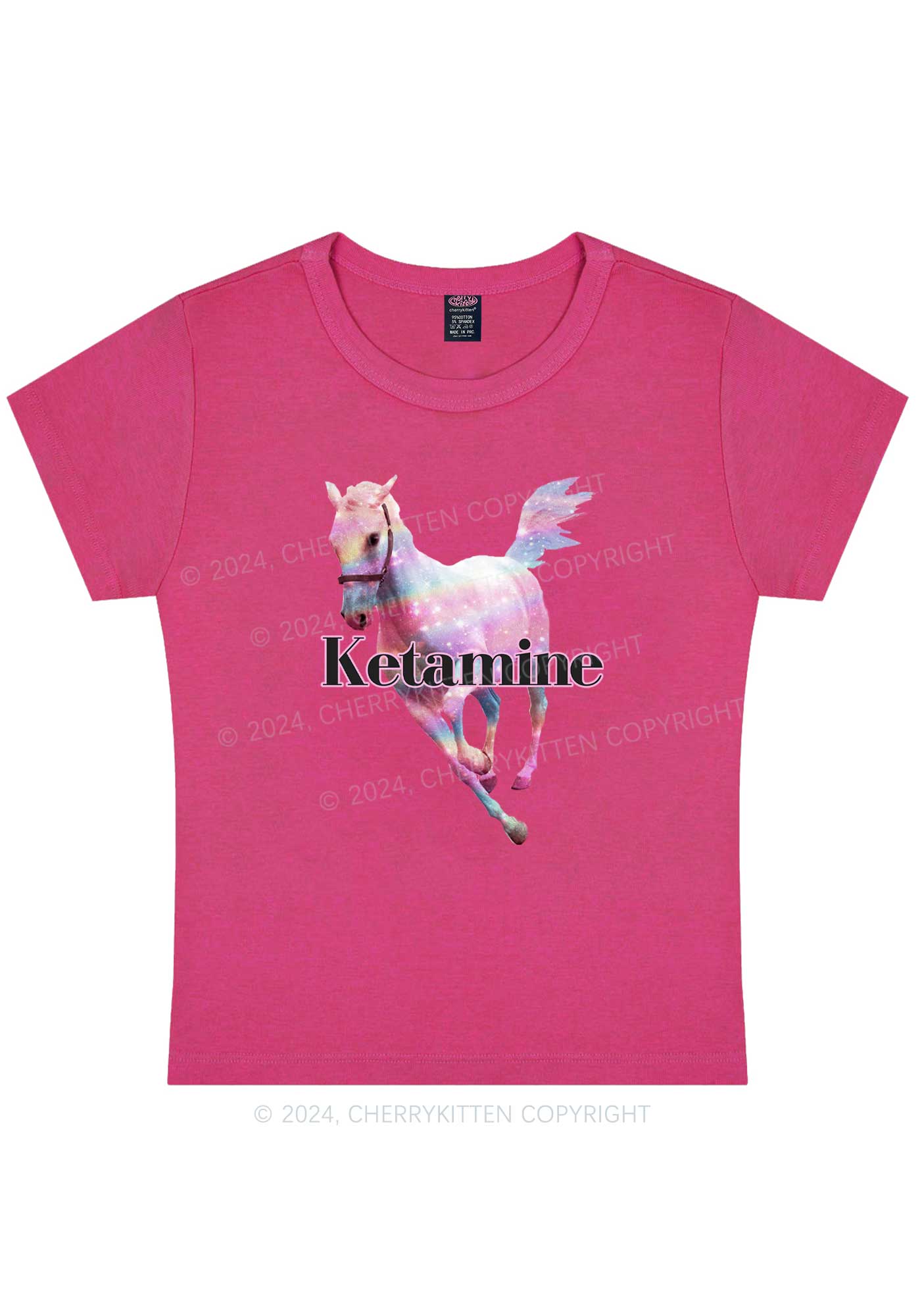 Pink Horse Y2K Baby Tee Cherrykitten